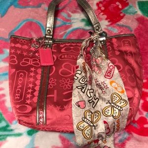 Hot pink sparkly coach bag